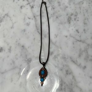 Turquoise and Amber Necklace/choker